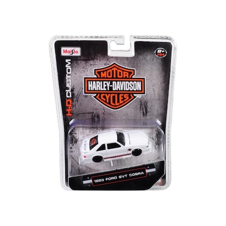Maisto 1993 Ford SVT Cobra White Harley Davidson 1 by 64 Die-Cast Model Cars 15414-HD1